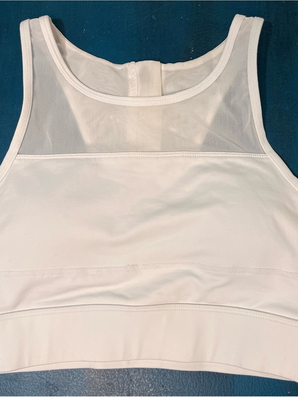 ZYIA White Mesh Womenโs Sports Bra